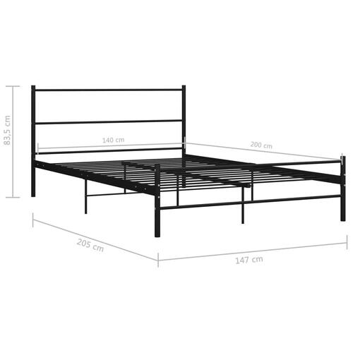 Sengestel 140 x 200 cm metal sort