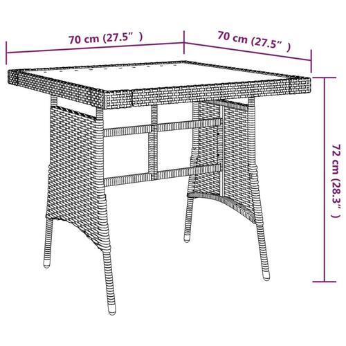 Havebord 70x70x72 cm polyrattan og massivt akacietræ sort