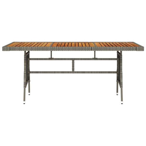 Havebord 160x70x72 cm polyrattan og massivt akacietræ grå