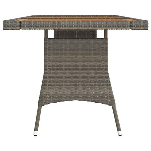 Havebord 160x70x72 cm polyrattan og massivt akacietræ grå