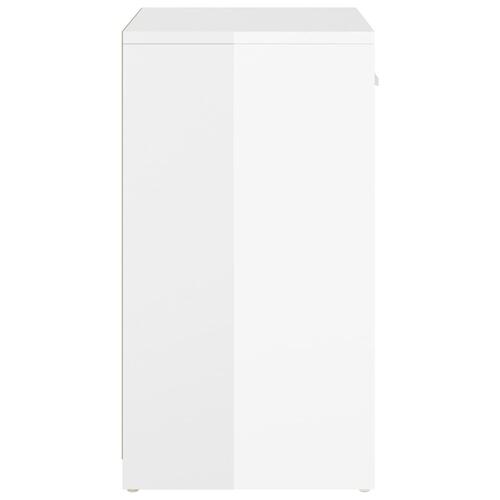 Skobænk 94,5x31x57 cm konstrueret træ hvid højglans