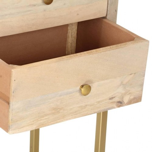 Skænk 120x30x75 cm massivt mangotræ guldfarvet
