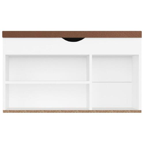 Skobænk med hynde 80x30x47 cm spånplade hvid