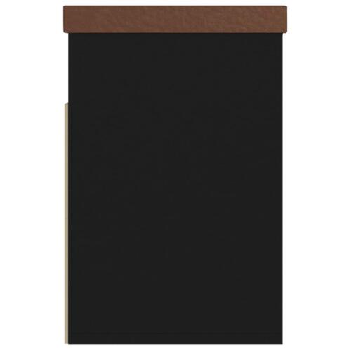 Skobænk med hynde 80x30x47 cm spånplade sort