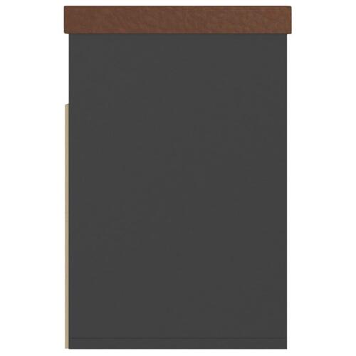 Skobænk med hynde 80x30x47 cm spånplade grå
