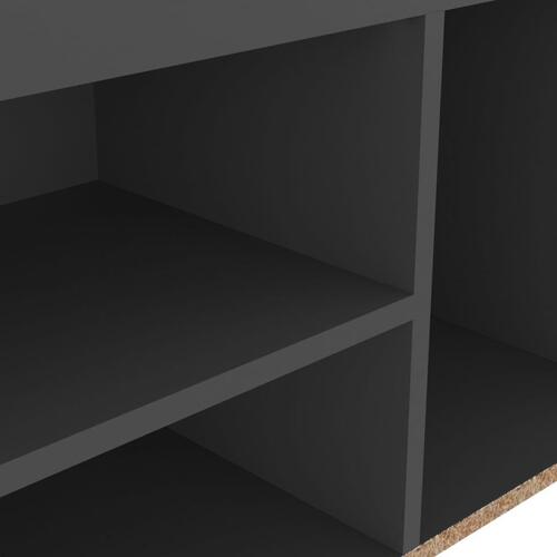 Skobænk med hynde 80x30x47 cm spånplade grå