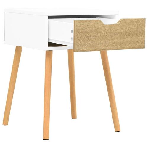 Sengeborde 2 stk. 40x40x56 cm spånplade hvid og sonoma-eg