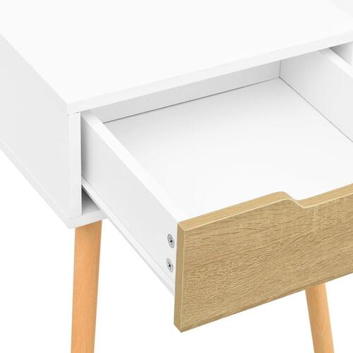 Sengeborde 2 stk. 40x40x56 cm spånplade hvid og sonoma-eg