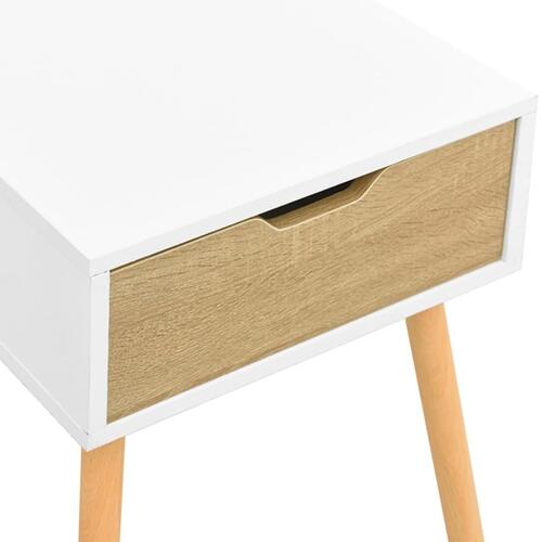 Sengeborde 2 stk. 40x40x56 cm spånplade hvid og sonoma-eg