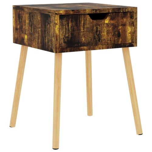 Sengeborde 40x40x56 cm spånplade røget eg