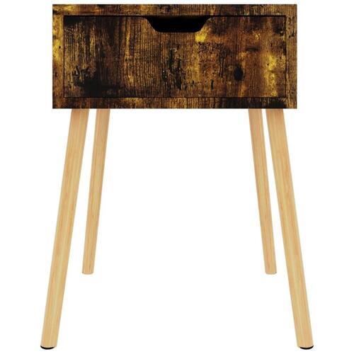 Sengeborde 40x40x56 cm spånplade røget eg