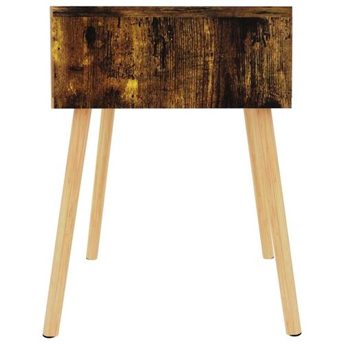 Sengeborde 40x40x56 cm spånplade røget eg