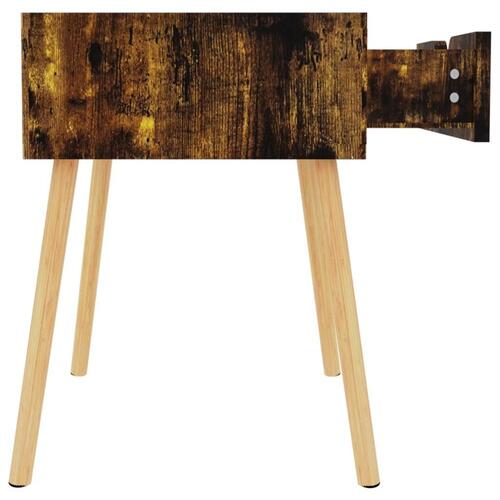 Sengeborde 40x40x56 cm spånplade røget eg