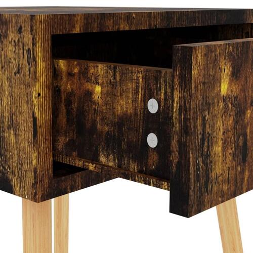 Sengeborde 40x40x56 cm spånplade røget eg