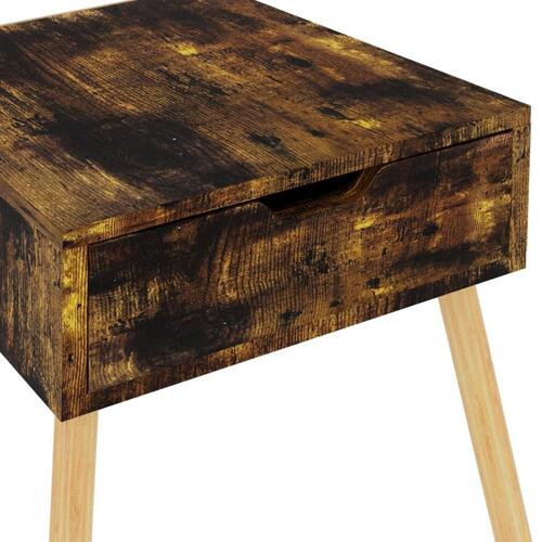 Sengeborde 40x40x56 cm spånplade røget eg
