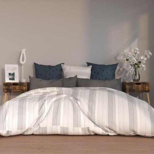 Sengeborde 2 stk. 40x40x56 cm spånplade røget eg
