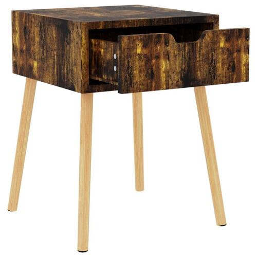 Sengeborde 2 stk. 40x40x56 cm spånplade røget eg
