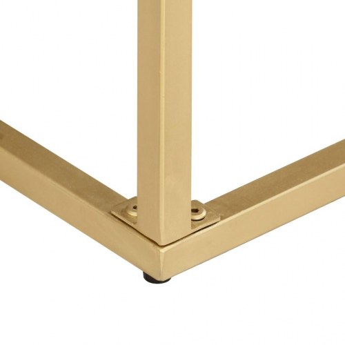 Konsolbord i massivt mangotræ med stålstel - 90×30×75 cm, natur/guld