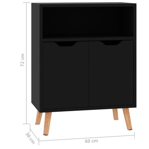 Skænk 60x30x72 cm konstrueret træ sort højglans