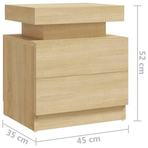 Sengeskab 45x35x52 cm spånplade sonoma-eg