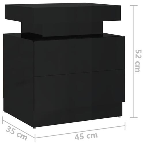 Sengeskab 45x35x52 cm spånplade sort højglans