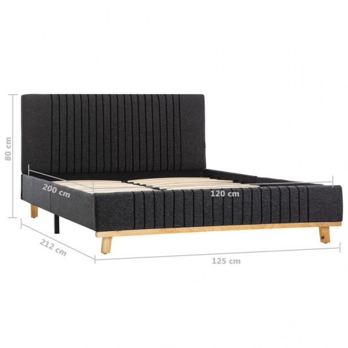 Sengestel 120x200 cm stof mørkegrå