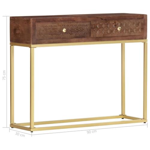 Konsolbord 90 x 30 x 75 cm massivt mangotræ