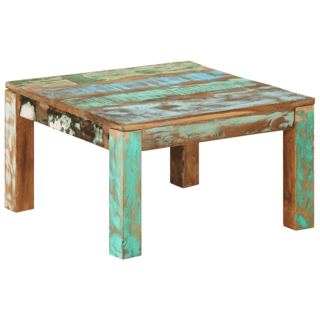 Sofabord 60x60x35 cm massivt genbrugstræ