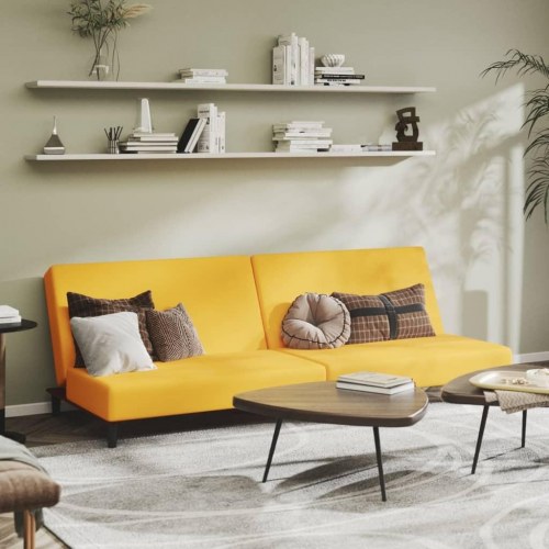 2-personers sovesofa fløjl gul