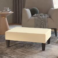 Fodskammel 78x56x32 cm kunstlæder cremefarvet