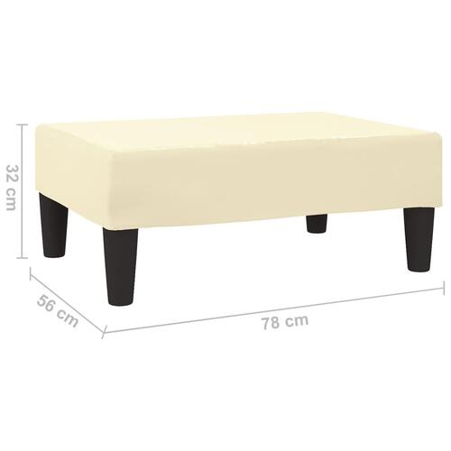 Fodskammel 78x56x32 cm kunstlæder cremefarvet