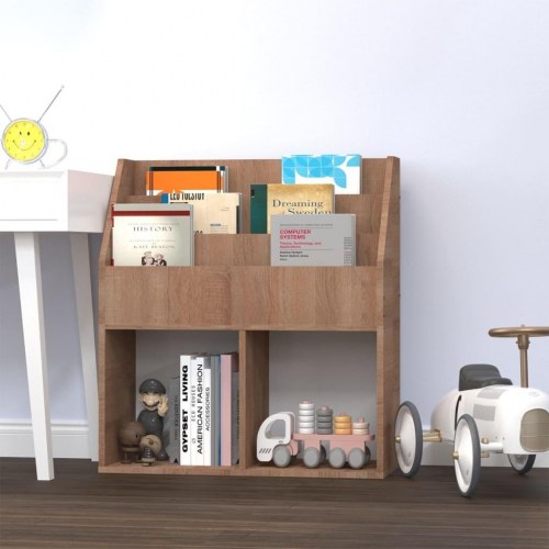 Magasinholder til børn 71x30x78,5 cm spånplade sonoma-eg