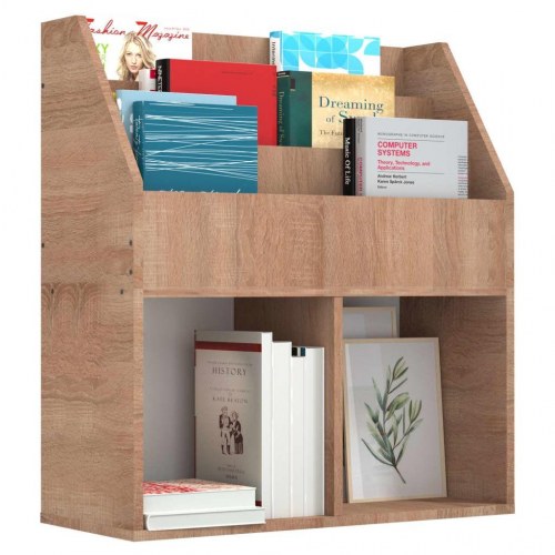 Magasinholder til børn 71x30x78,5 cm spånplade sonoma-eg