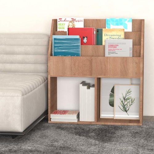 Magasinholder til børn 71x30x78,5 cm spånplade sonoma-eg