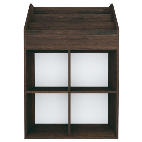 Magasinreol til børn 71×30×114 cm - konstrueret træ, røget eg