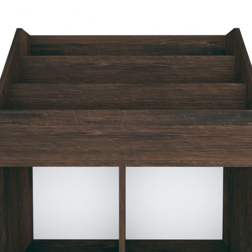 Magasinreol til børn 71×30×114 cm - konstrueret træ, røget eg