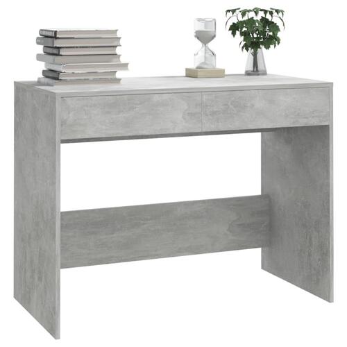 Skrivebord 101x50x76,5 cm konstrueret træ betongrå