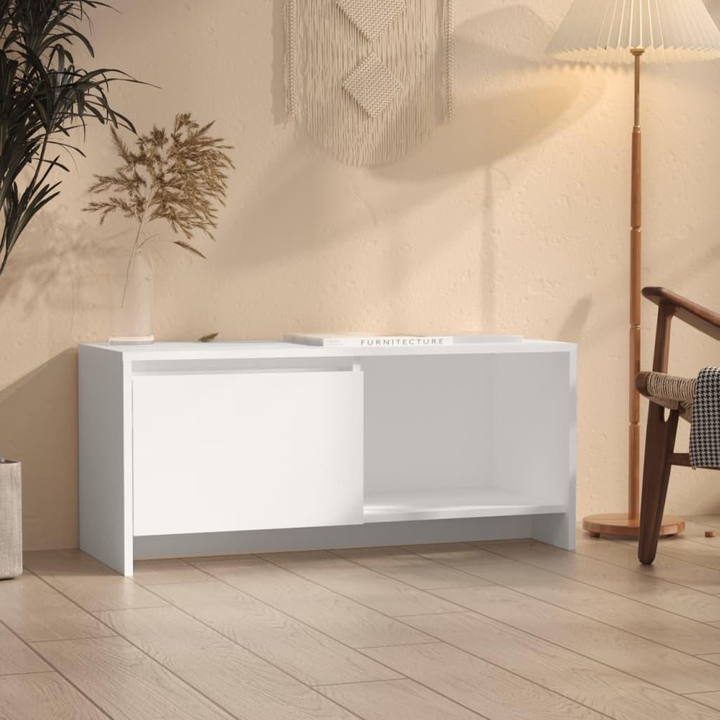 Tv-bord 90x35x40 cm konstrueret træ hvid