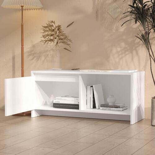 Tv-bord 90x35x40 cm konstrueret træ hvid