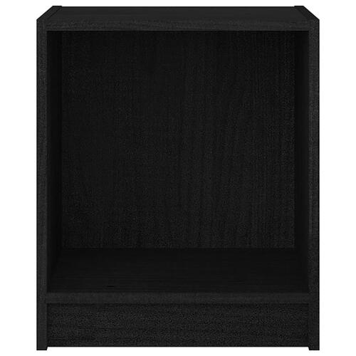 Sengeskabe 2 stk. 35,5x33,5x41,5 cm massivt fyrretræ sort