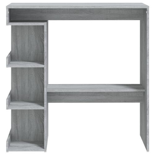 Barbord med opbevaringsstativ 100x50x101,5 cm grå sonoma-eg