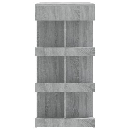 Barbord med opbevaringsstativ 100x50x101,5 cm grå sonoma-eg