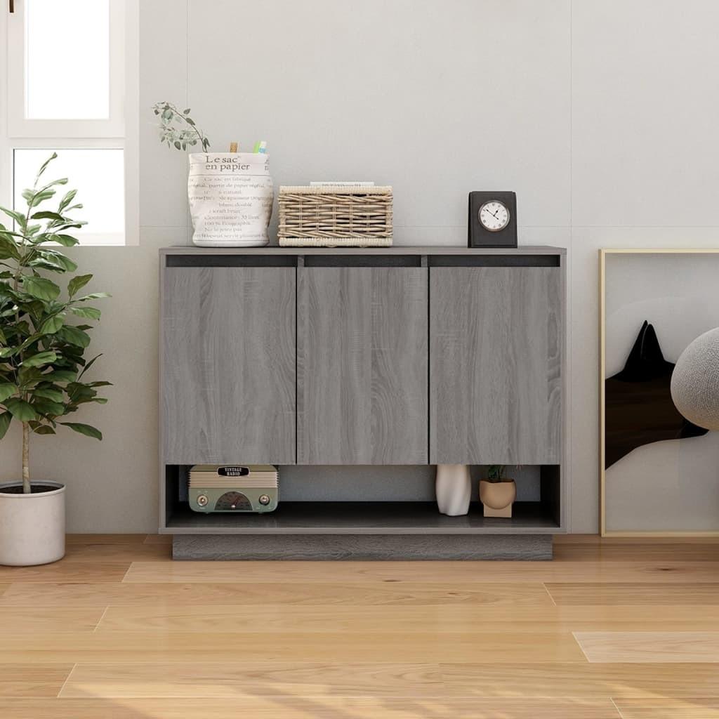 Skænk 97x31x75 cm konstrueret træ grå sonoma-eg