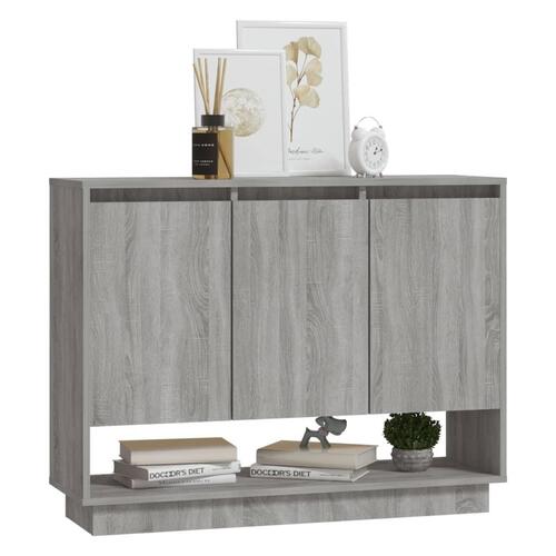 Skænk 97x31x75 cm konstrueret træ grå sonoma-eg