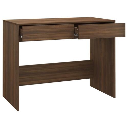 Skrivebord 101x50x76,5 cm konstrueret træ brun egetræsfarve