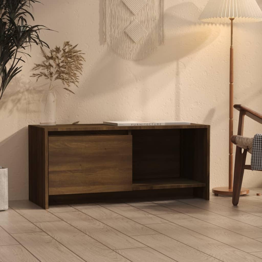 Tv-bord 90x35x40 cm konstrueret træ brun egetræsfarve