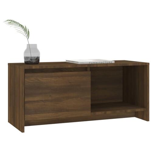Tv-bord 90x35x40 cm konstrueret træ brun egetræsfarve