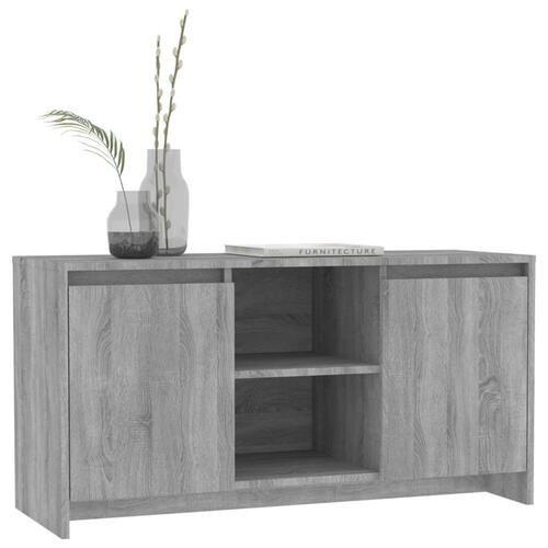 Tv-bord 102x37,5x52,5 cm konstrueret træ grå sonoma-eg