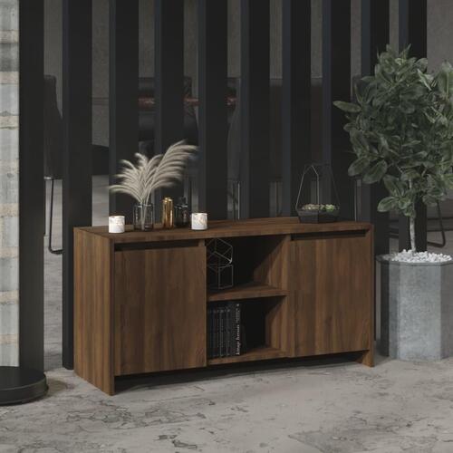 Tv-bord 102x37,5x52,5 cm konstrueret træ brun egetræsfarve