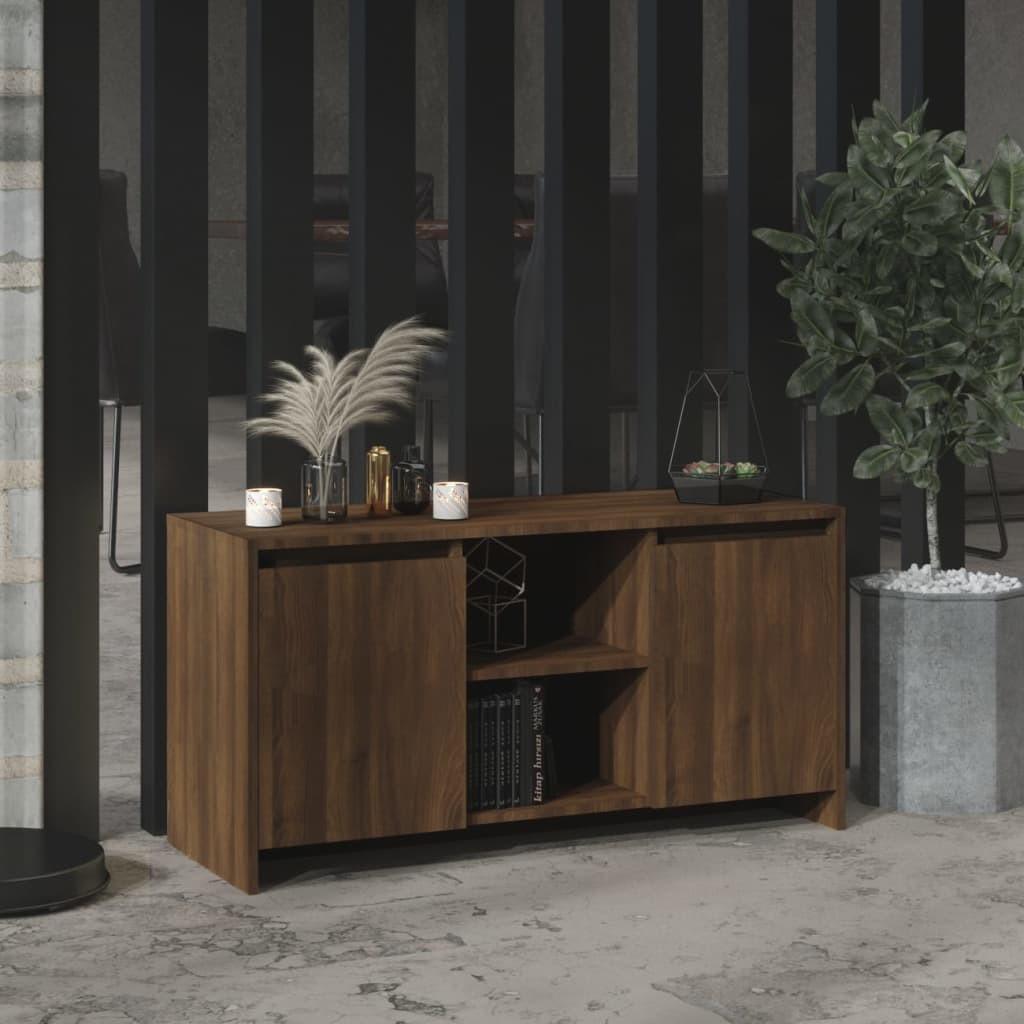 Tv-bord 102x37,5x52,5 cm konstrueret træ brun egetræsfarve